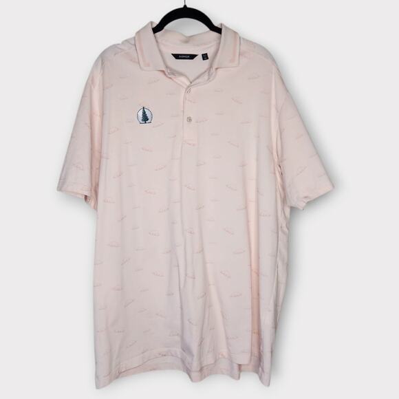 Radmor Mens Pink Golf Polo Evergreen Club Embroidered Pima Cotton XL Performance - Picture 1 of 9